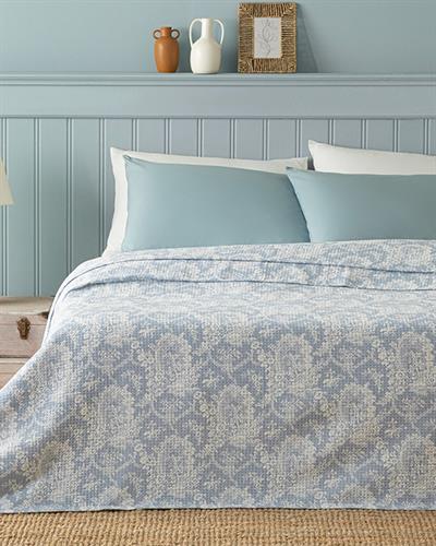 Serenity Garden Пике Двоен Размер, Отпечатан, Светло Синьо, 200 X 220 Cm