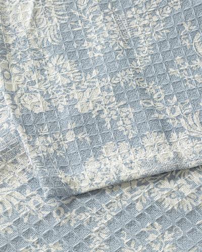 Serenity Garden Пике Двоен Размер, Отпечатан, Светло Синьо, 200 X 220 Cm