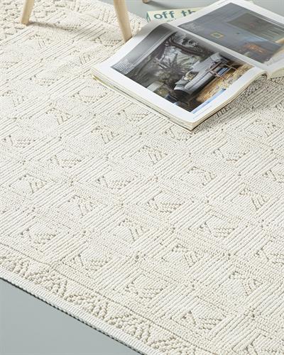 Shabby Килим От Букле 110x110 см Бял