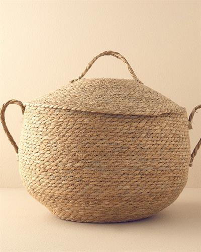 Shabby Кошница 3 бр. Слама 39x37+32x29+22x20 см Натурален..