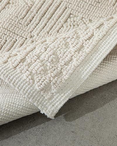 Shabby Килим Памучен, Бяло, 50 X 80 Cm