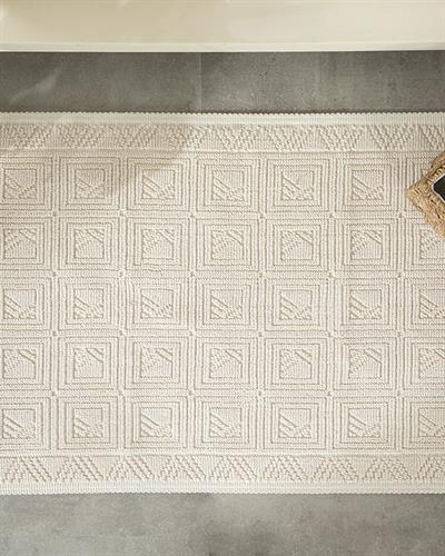 Shabby Килим Памучен, Бяло, 60 X 100 Cm