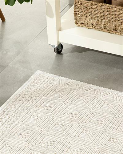 Shabby Килим Памучен, Бяло, 60 X 100 Cm