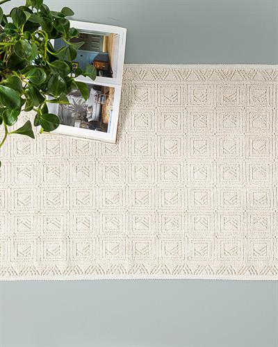 Shabby Килим Памучен, Бяло, 80 X 150 Cm