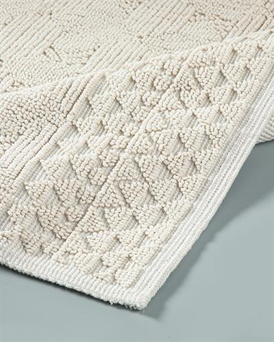 Shabby Килим Памучен, Бяло, 80 X 150 Cm