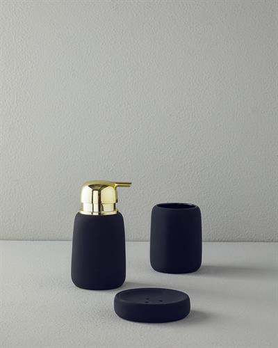 Shade Комплект За Баня 3 бр. Каменна керамика 8,6x16,7+8,5x11,2+11x3 см Черен