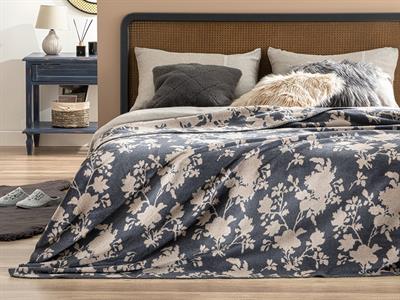 Shade Garden Одеяло Единичен Памучен 150x200 см Антрацит - Бежов