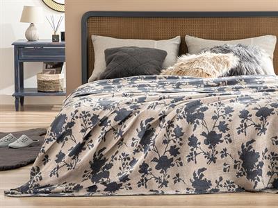 Shade Garden Одеяло Единичен Памучен 150x200 см Антрацит - Бежов