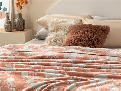 Shade Garden Одеяло Единичен Памучен 150x200 см Теракота - Бежов