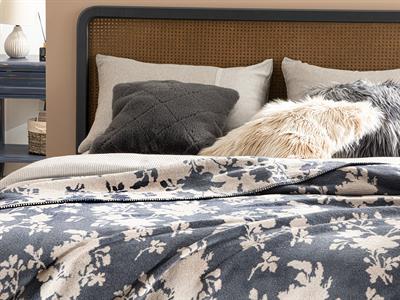 Shade Garden Одеяло Единичен Памучен 150x200 см Антрацит - Бежов