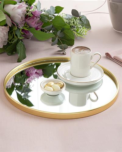 Shaped Табла С Огледало, Метал, Златисто, 29 Cm