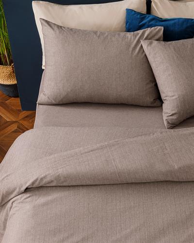 Sharp Спално Бельо Компле King Size, Twill Suit, Кафяво, 240 X 220 Cm