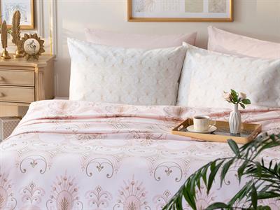 Shelby Покривка Комплект Двоен Размер, Отпечатан, Пудрово Розово, 200 X 220 Cm