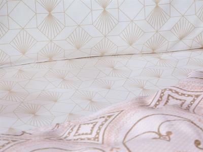 Shelby Покривка Комплект Двоен Размер, Отпечатан, Пудрово Розово, 200 X 220 Cm