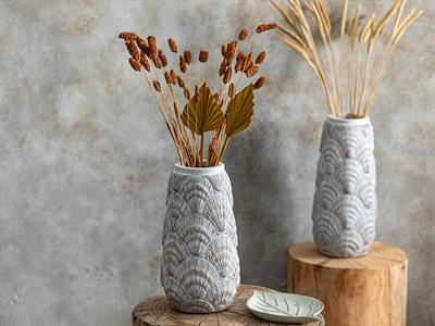 Shell Ваза Бяло, 16 X 16 X 30 Cm