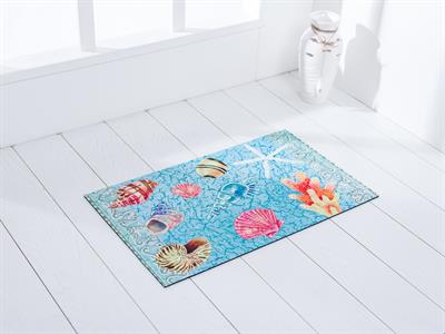 Shell Brocade ИЗСТРИВАЛКА Отпечатано 45x75 cm Blue.