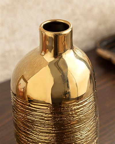 Shine Ваза 10x10x20 см Златен