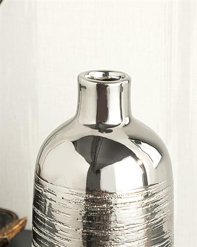 Shine Ваза 10x10x20 см Сребърен.