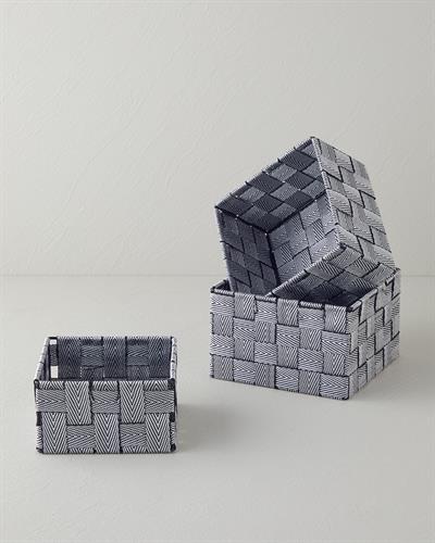 Shine Кошница 14x14x7 см Черен - Бял