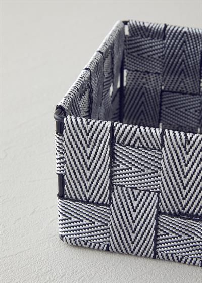 Shine Кошница 14x14x7 см Черен - Бял