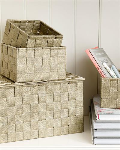 Shine Кошница Полипропилен 17x17x10,5 см Тъмнобежов