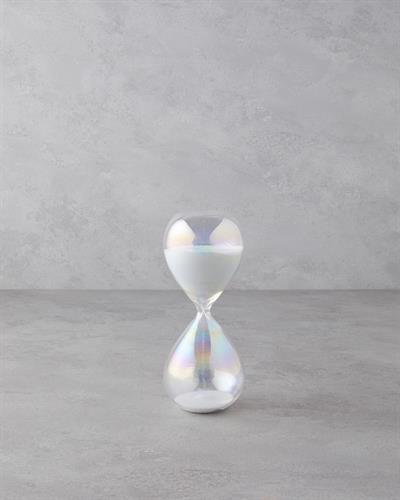 Shine Пясъчен Часовник 30 Минути, Стъкло, Бяло, 8 X 8 X 20 Cm