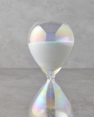 Shine Пясъчен Часовник 30 Минути, Стъкло, Бяло, 8 X 8 X 20 Cm