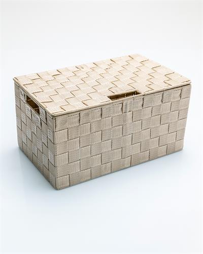 Shine Polypropilen Capped Storage Box 34x22x17,5 cm Beige