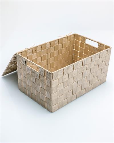 Shine Polypropilen Capped Storage Box 34x22x17,5 cm Beige