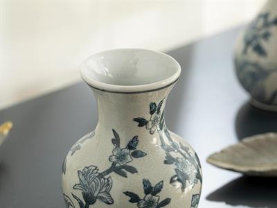 Shine Bright Ваза Порцелан, Синьо Бяло, #