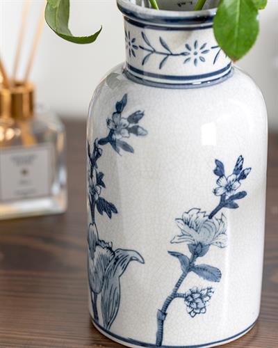 Shine Bright Ваза Порцелан 10,5x10,5x20 cm Син - Бял.