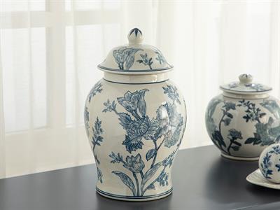 Shine Bright Куб Порцелан, Синьо Бяло, 22 X 22 X 34,5 Cm