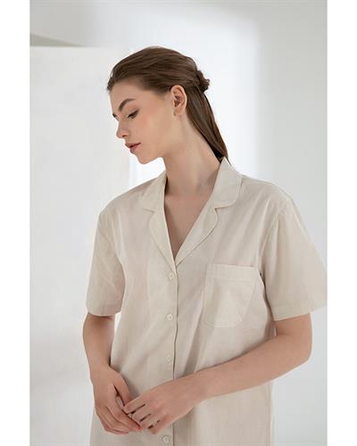 Shine Нощница Дамски, Памучен, Екру, L