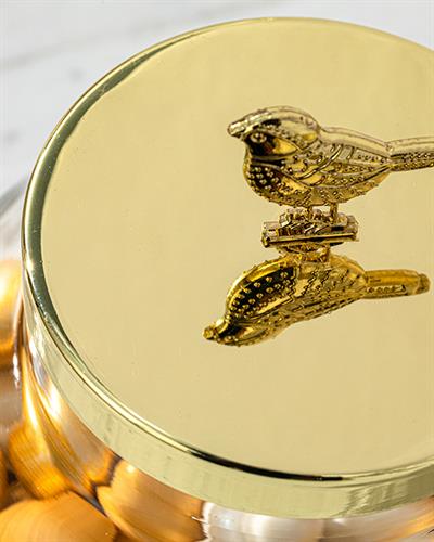 Shiny Bird Буркан Стъкло 14x12,2 см Златен