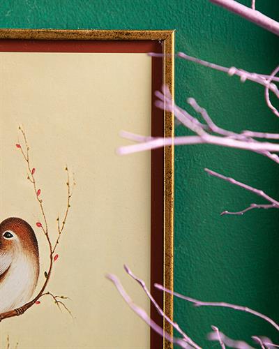 Shiny Bird Picture 18x23 cm Gold