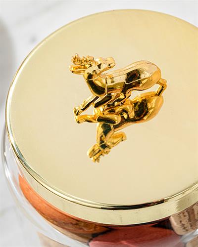 Shiny Deer Буркан Стъкло 13x9,6 см Златен