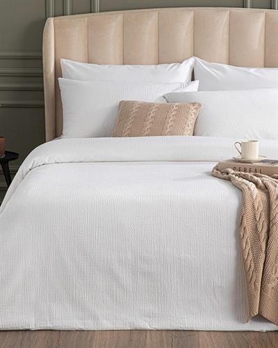 Showy Спално Бельо Компле Единичен Размер, 0;5 Cm Gofre, Бяло, 160 X 220 Cm
