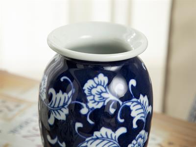 Siena Ваза Порцелан, Синьо Бяло, 9,5 X 9,5 X 14,5 Cm