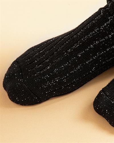 Silver Lining Cotton Women Long Length Sock 36-40 Black