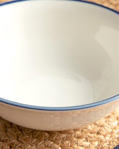 Simple Купа Порцелан, Бяло-Тъмно Синьо, 14 Cm