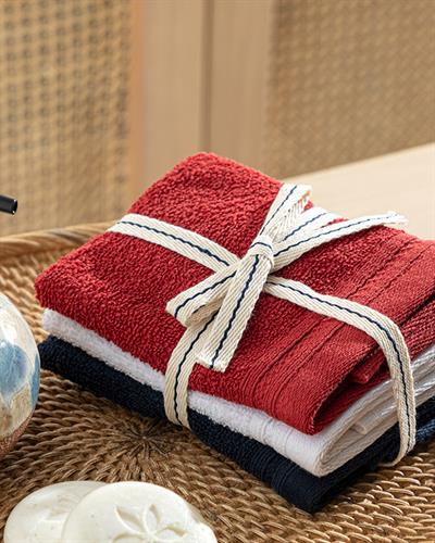 Simple Кърпа За Ръце 3 бр. Памучен 30x30 см Червен - Бял - Морскосин