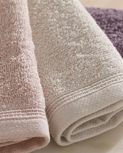 Simple Хавлия Комплект 3 Бр., Рипсено, Светло Бежово-Голо-Лилаво, 30 X 30 Cm