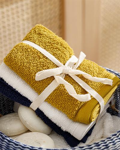 Simple Комплект Кърпи 3 бр. С рипс 30x30 см Екрю - Киви - Морскосин