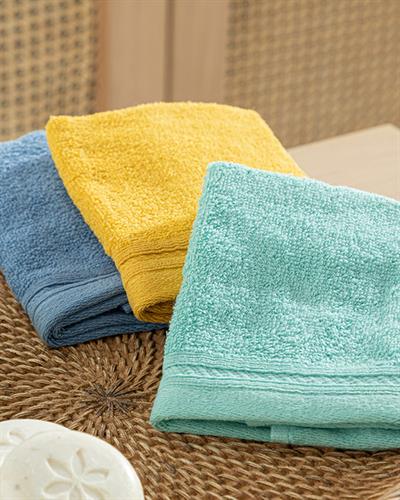 Simple Кърпа За Ръце 3 бр. Памучен 30x30 см Светло Син - Зелен - Жълт.