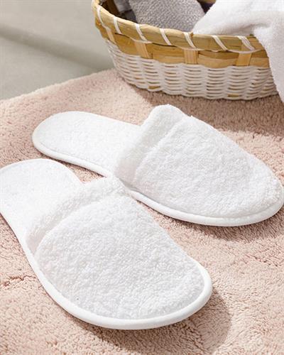 Simple Cotton Mens Spa Slippers 40-44 White