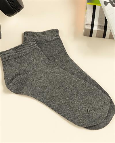 Simple Cotton Single Men Ankle Socks 40-44 Gray