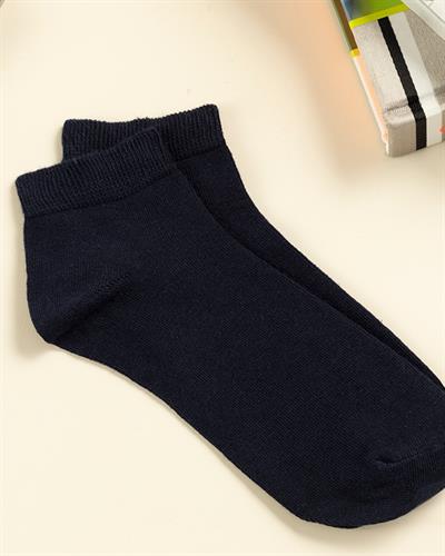 Simple Cotton Single Men Ankle Socks 40-44 Dark Blue