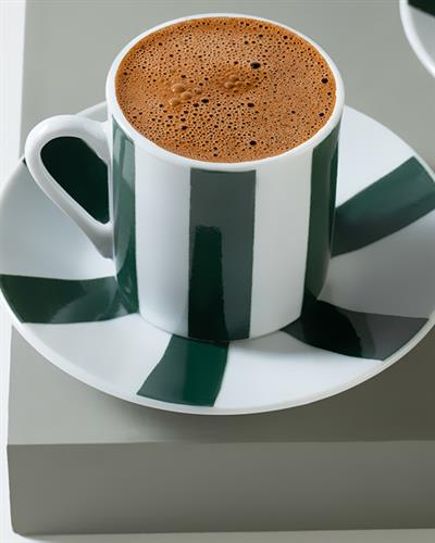 Simple Green Сервиз За Кафе 4 Бр. За 2 Души, Порцелан, Зелено, 80 Ml