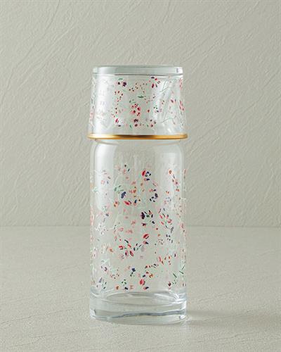 Glass Bedside Water Bottle 700 ml Pink