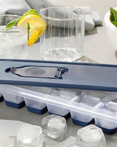 Simply Контейнер За Лед С Капак, Пластмасов, Тъмно Синьо, 8,9 X 25,3 X 3,9 Cm